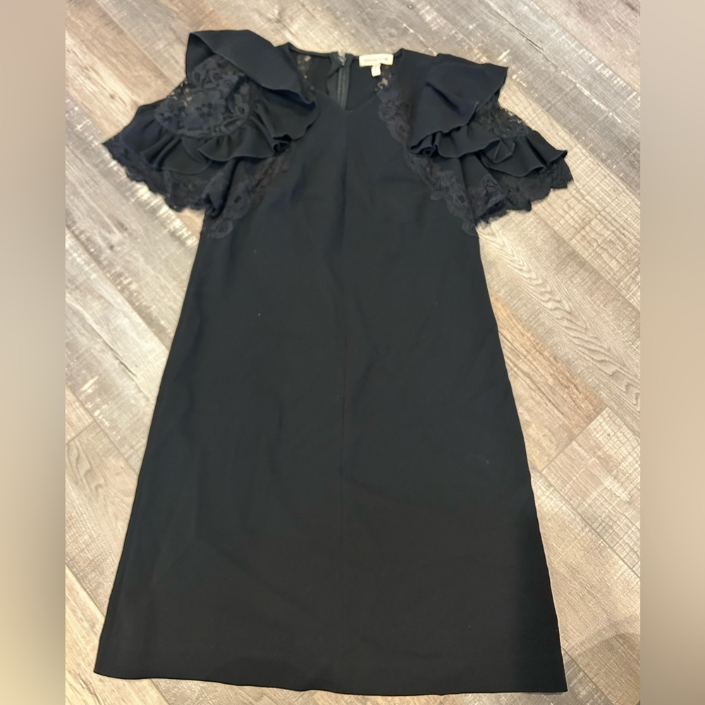 Rebecca Taylor black cocktail dress with lace detail